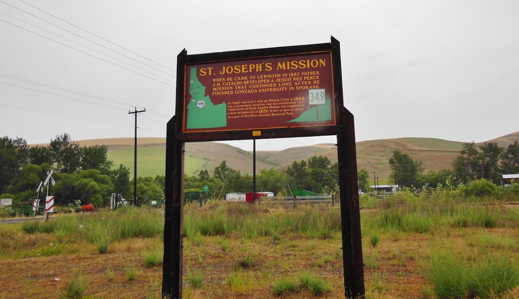 St. Joseph's Mission Marker (<i>wide view</i>) image. Click for full size.