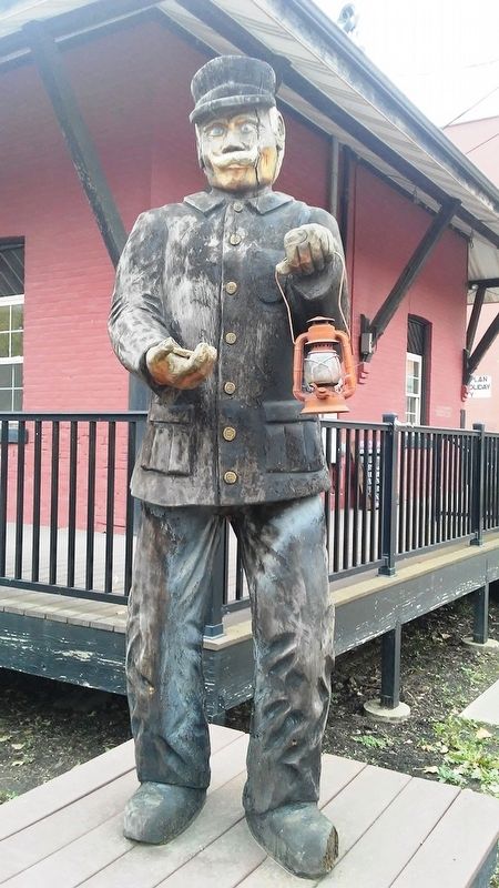 Carved Trainman at The Train Station image. Click for full size.
