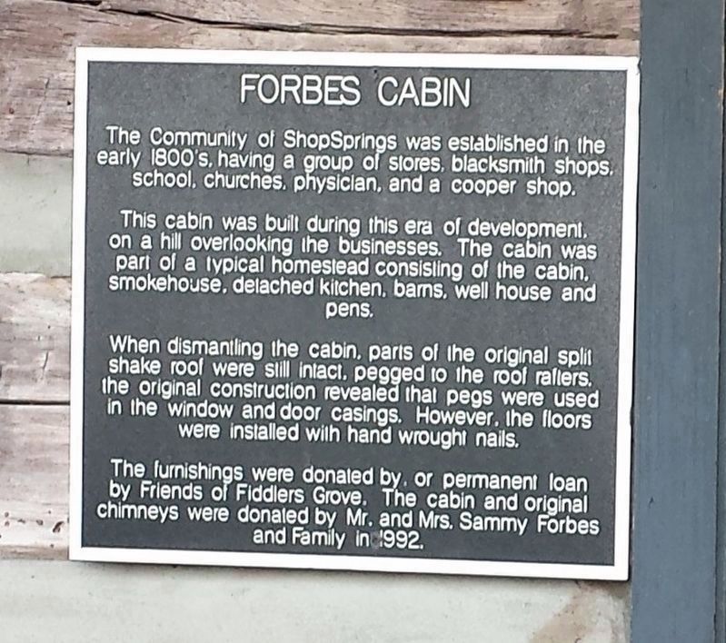 Forbes Cabin Marker image. Click for full size.