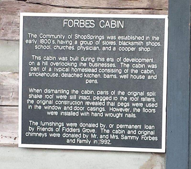 Forbes Cabin Marker. Click for full size. Forbes Cabin Marker image. Click for full size.