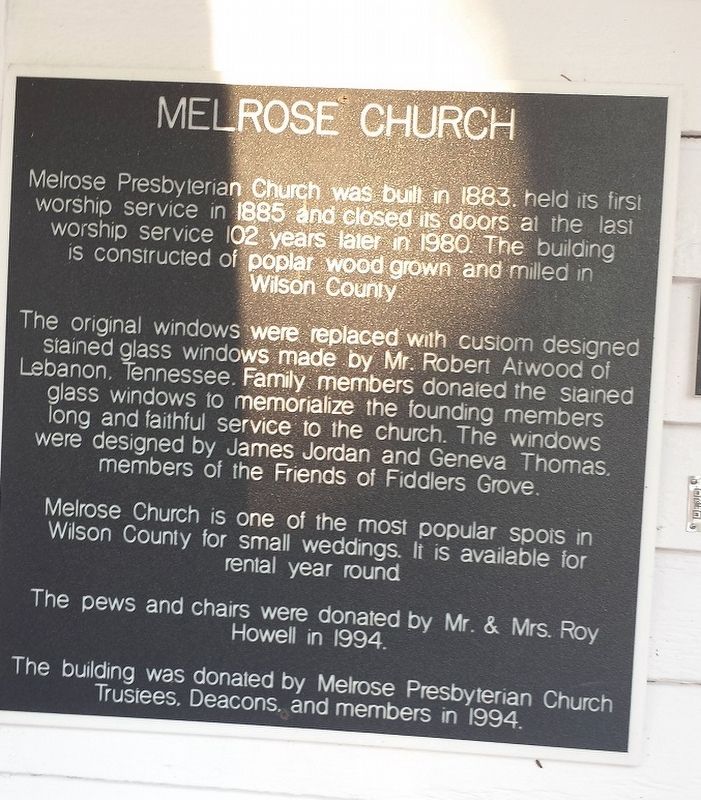 Melrose Church Marker image. Click for full size.