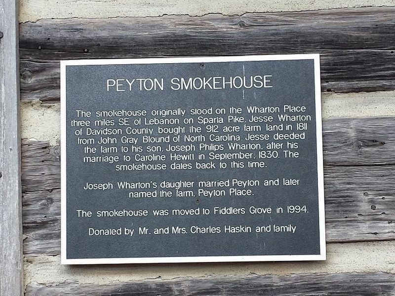 Peyton Smokehouse Marker image. Click for full size.