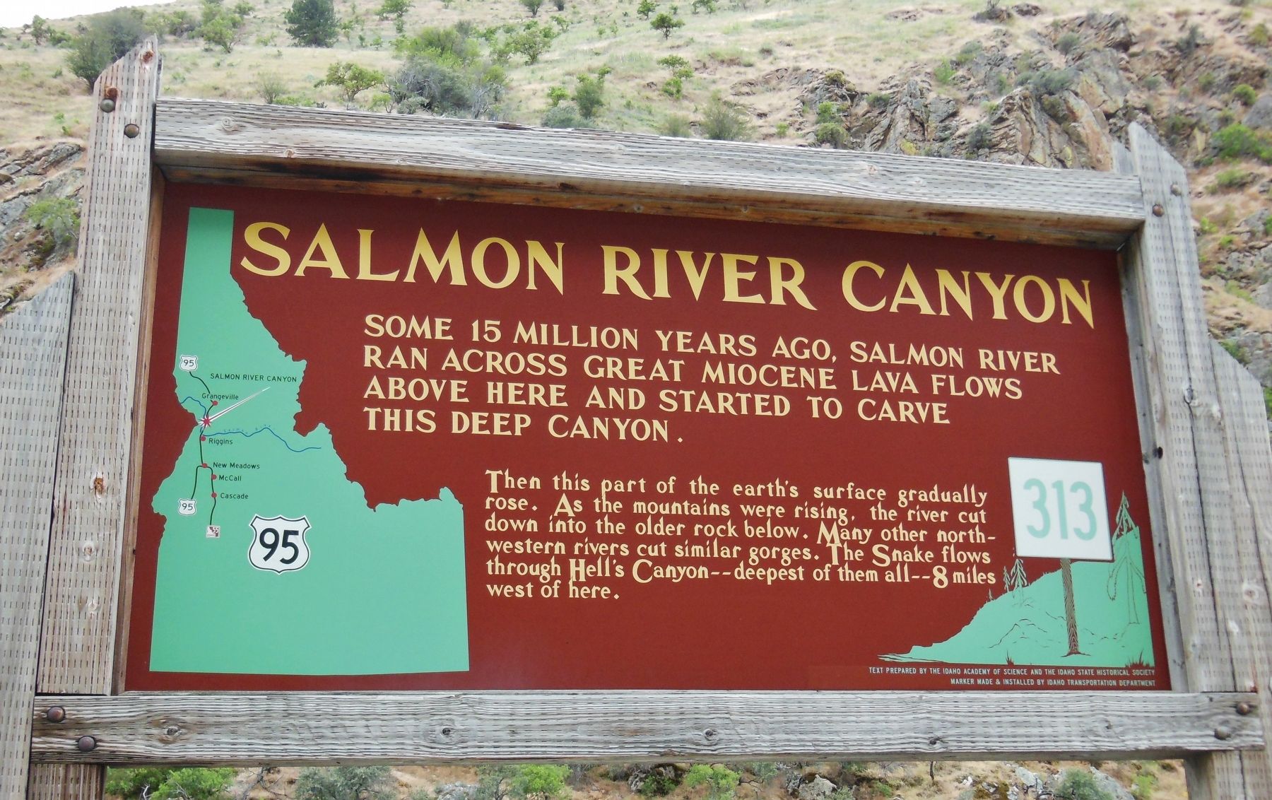 Salmon River Canyon Marker. Click for full size. Salmon River Canyon Marker image. Click for full size.