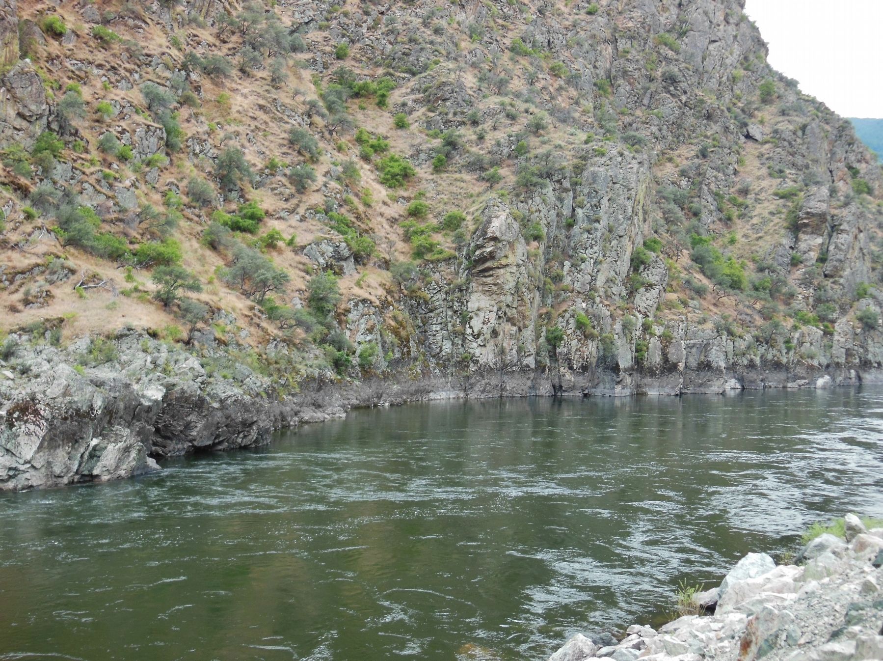 Salmon River Canyon (<i>view looking north from the marker</i>). Click for full size. Salmon River Canyon (<i>view looking north from the marker</i>) image. Click for full size.