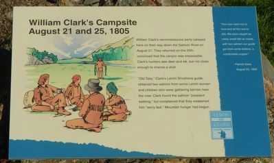 William Clark's Campsite, August 21 and 25, 1805 Marker image. Click for full size.