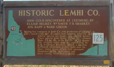 Historic Lemhi Co. Marker. Click for full size. Historic Lemhi Co. Marker image. Click for full size.
