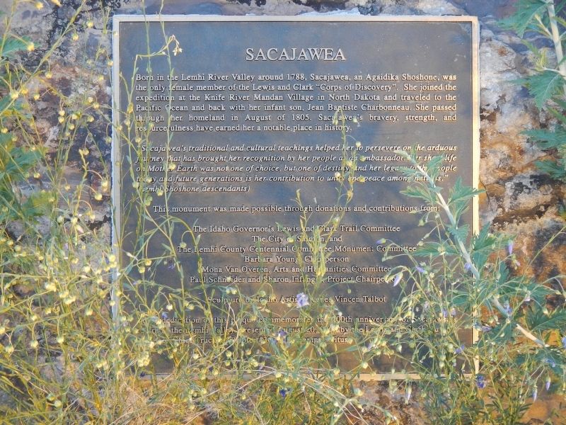 Sacajawea Marker. Click for full size. Sacajawea Marker image. Click for full size.