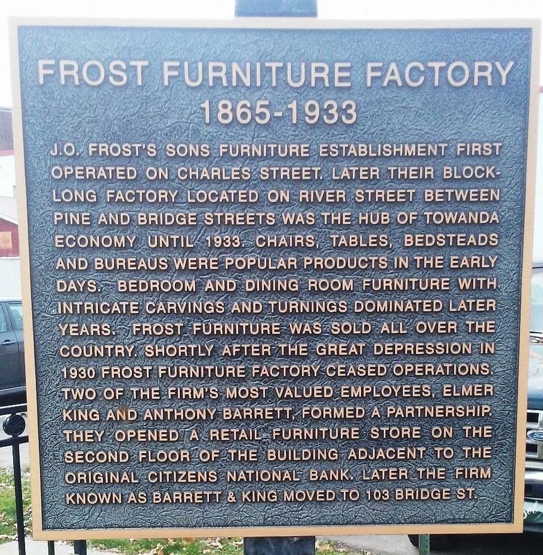 Frost's Furniture Factory Marker. Click for full size. Frost's Furniture Factory Marker image. Click for full size.