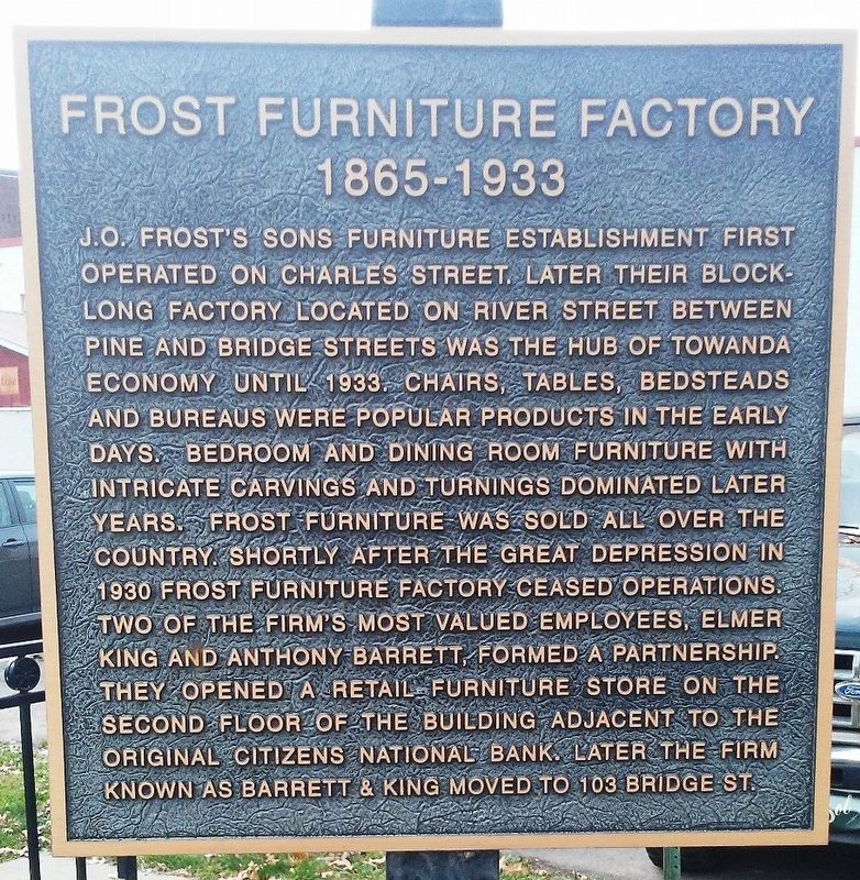 Frost's Furniture Factory Marker image. Click for full size.