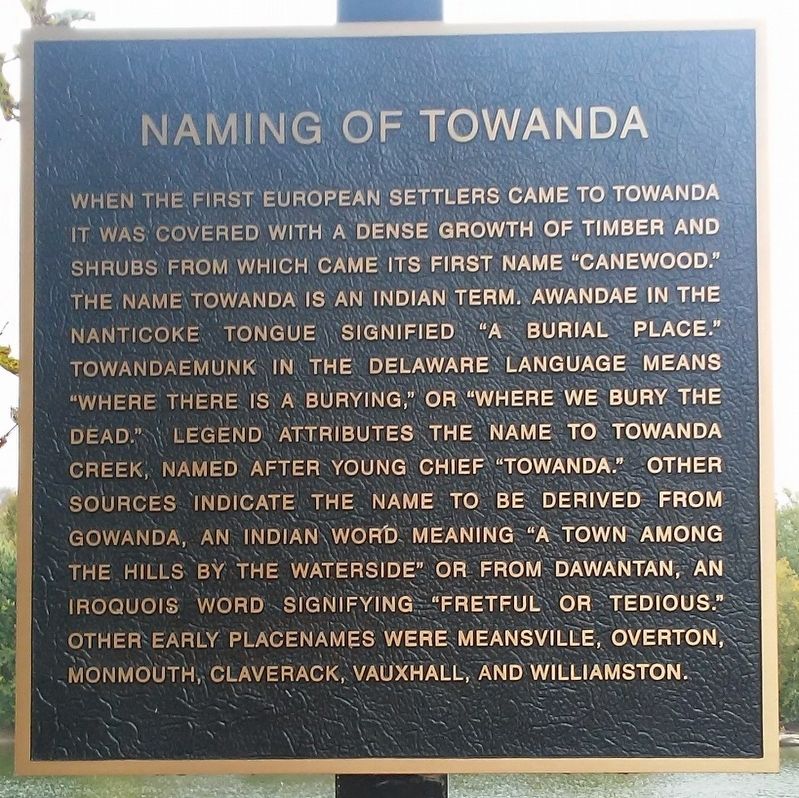 Naming of Towanda Marker image. Click for full size.
