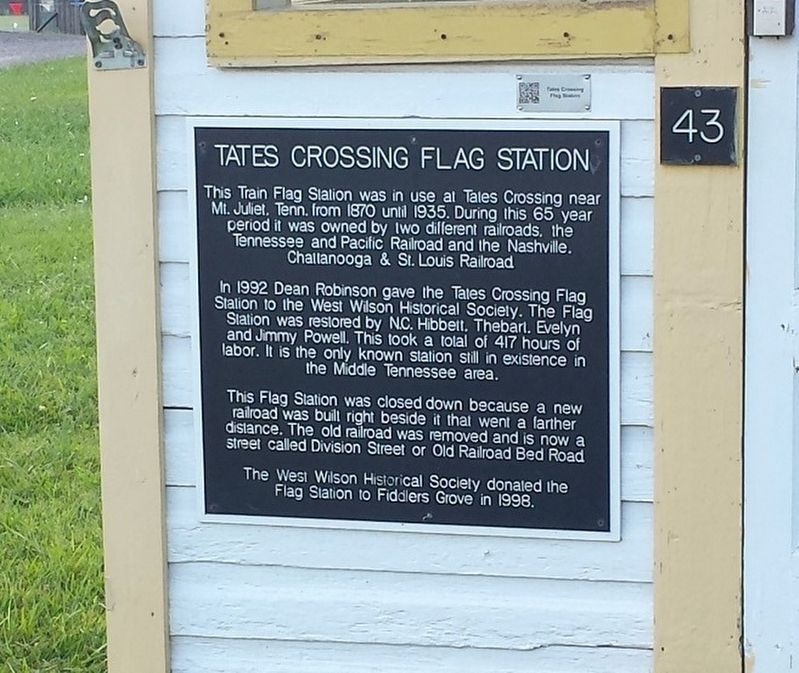 Tates Crossing Flag Station Marker image. Click for full size.
