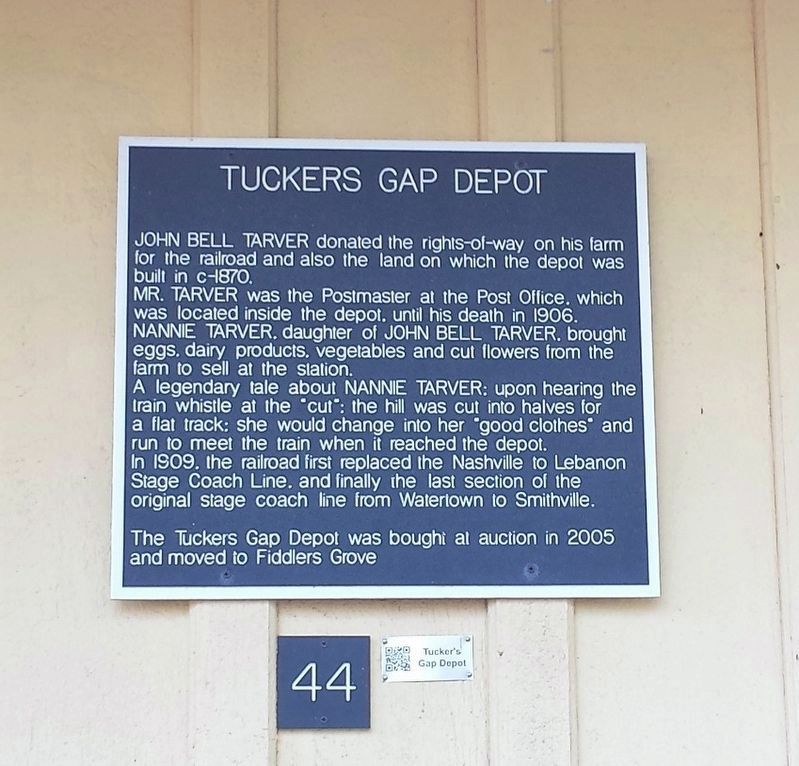 Tuckers Gap Depot Marker image. Click for full size.