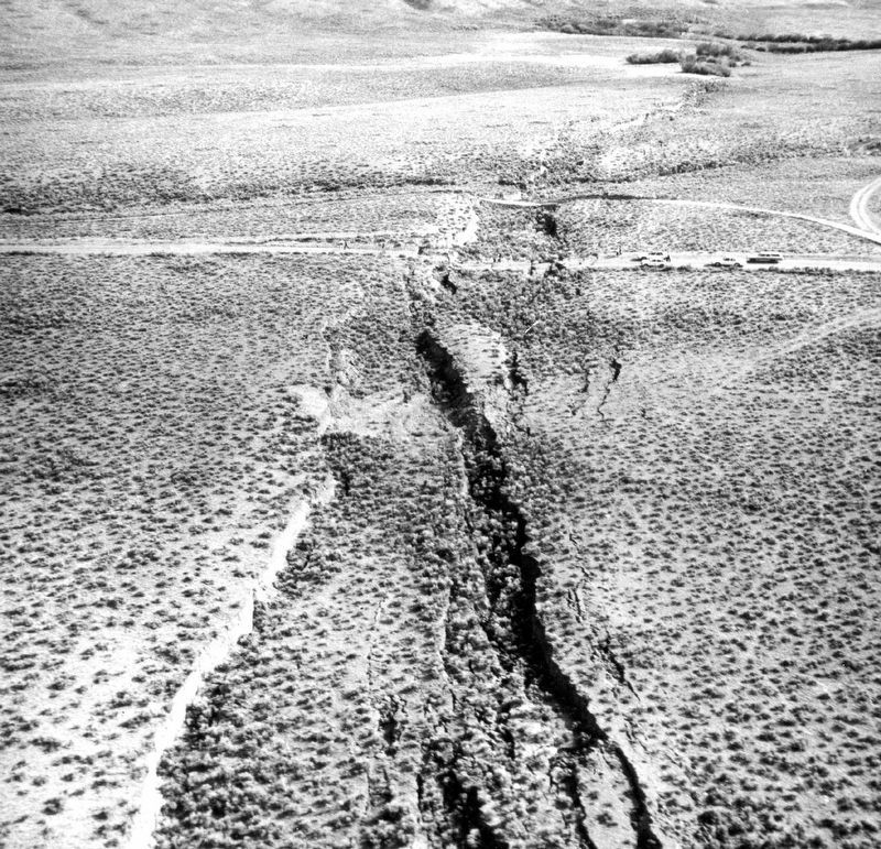 Fault scarps that outline the graben produced near Willow Creek. Click for full size. Fault scarps that outline the graben produced near Willow Creek image. Click for full size.