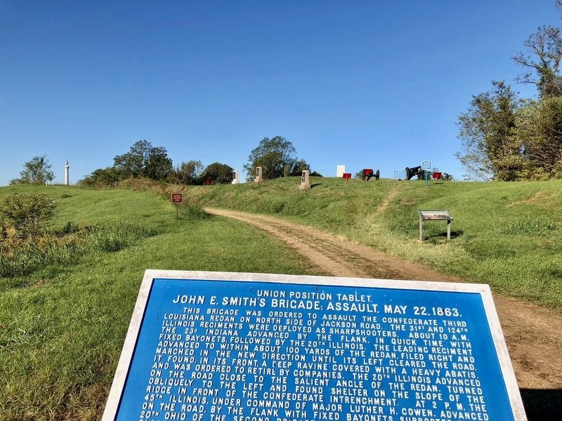John E. Smith's Brigade; Assault, May 22, 1863. marker at foot of the redan. image. Click for full size.