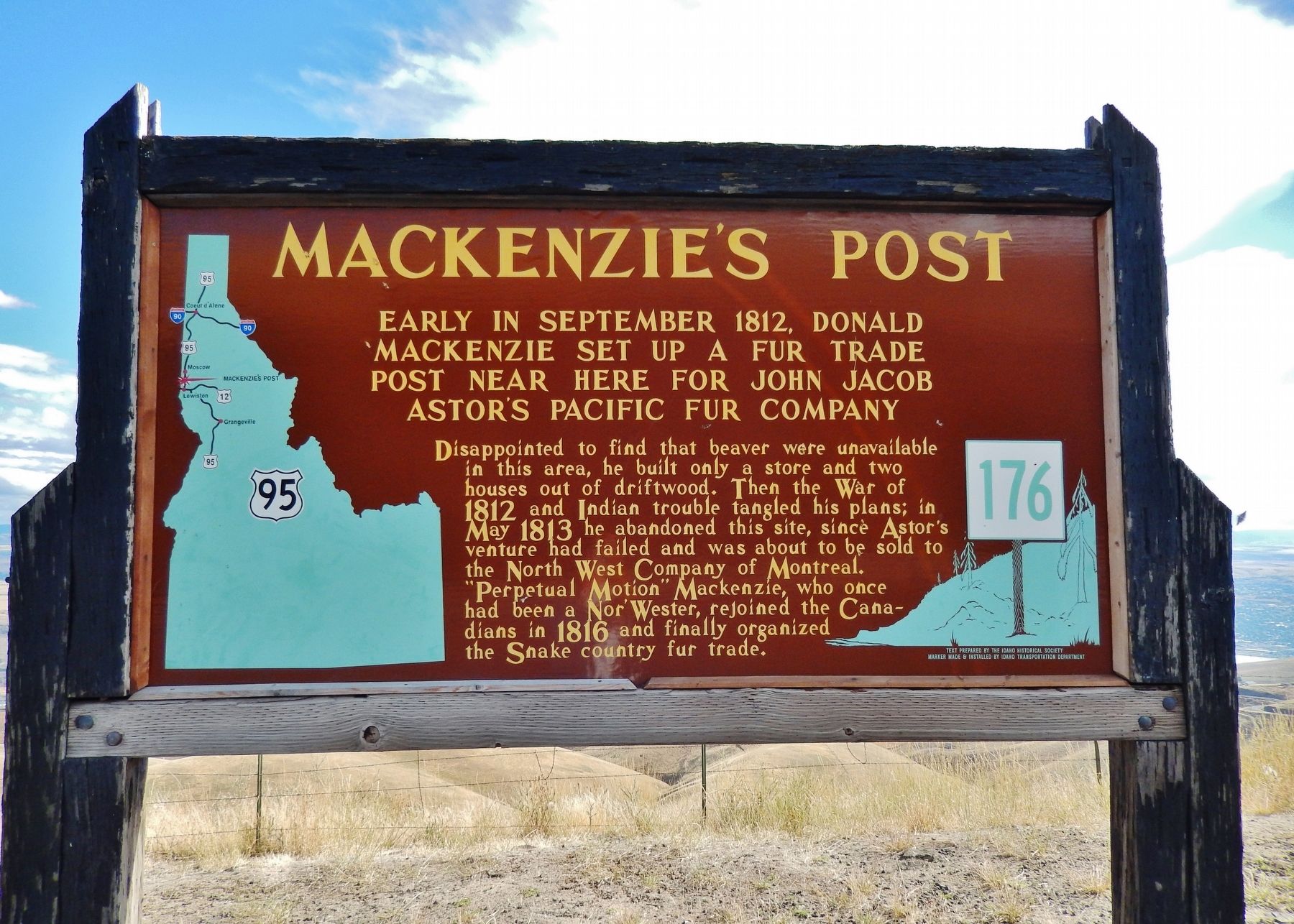 Mackenzie's Post Marker. Click for full size. Mackenzie's Post Marker image. Click for full size.
