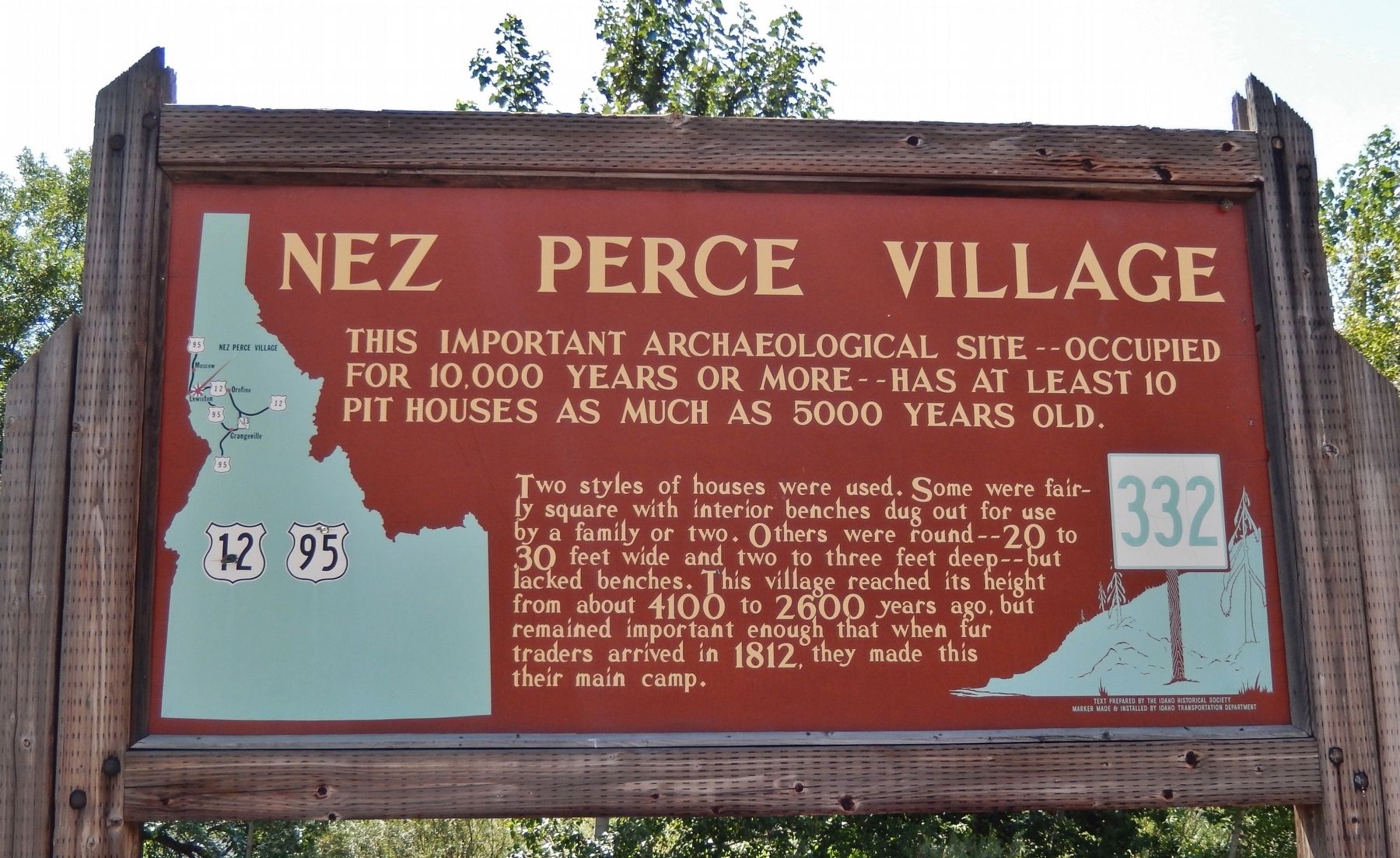 Nez Perce Village Marker image. Click for full size.