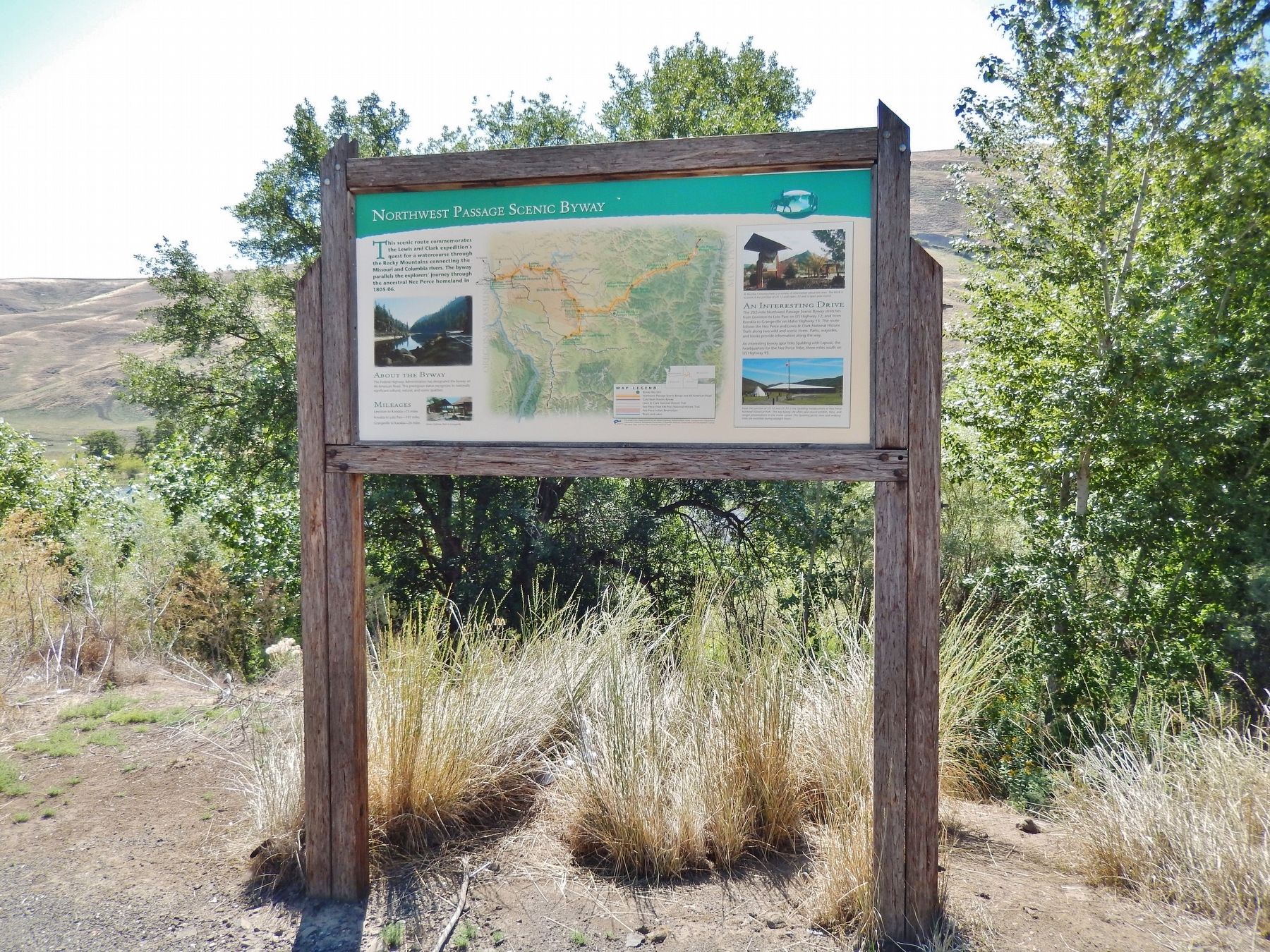 Northwest Passage Scenic Byway Marker (<i>wide view</i>) image. Click for full size.