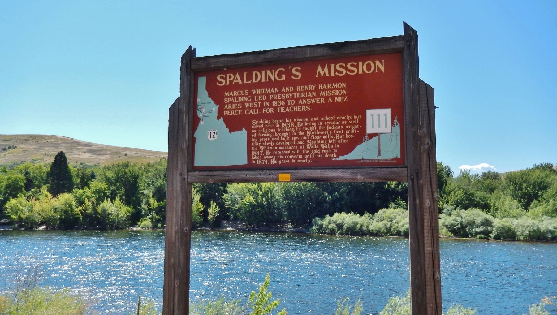 Spalding's Mission Marker (<i>wide view</i>) image. Click for full size.