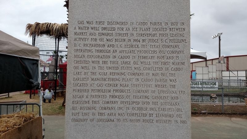 Commemorating First Oil Well in Caddo Parish, LA Marker image. Click for full size.