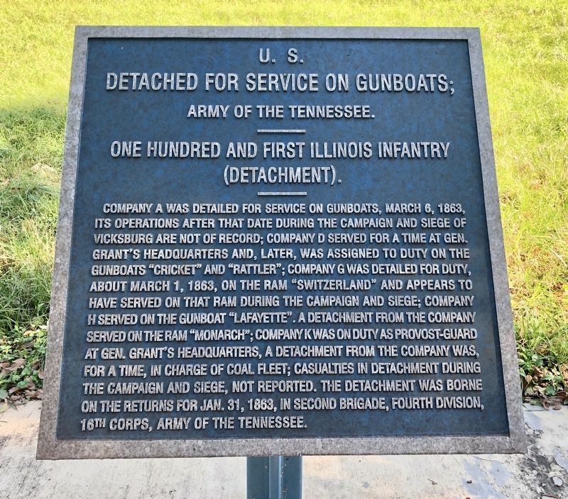 <small>U.S. </small> Detached for Service on Gunboats; Marker image. Click for full size.