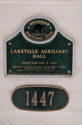 Lakeville Auxiliary Hall Marker. Click for full size. Lakeville Auxiliary Hall Marker image. Click for full size.