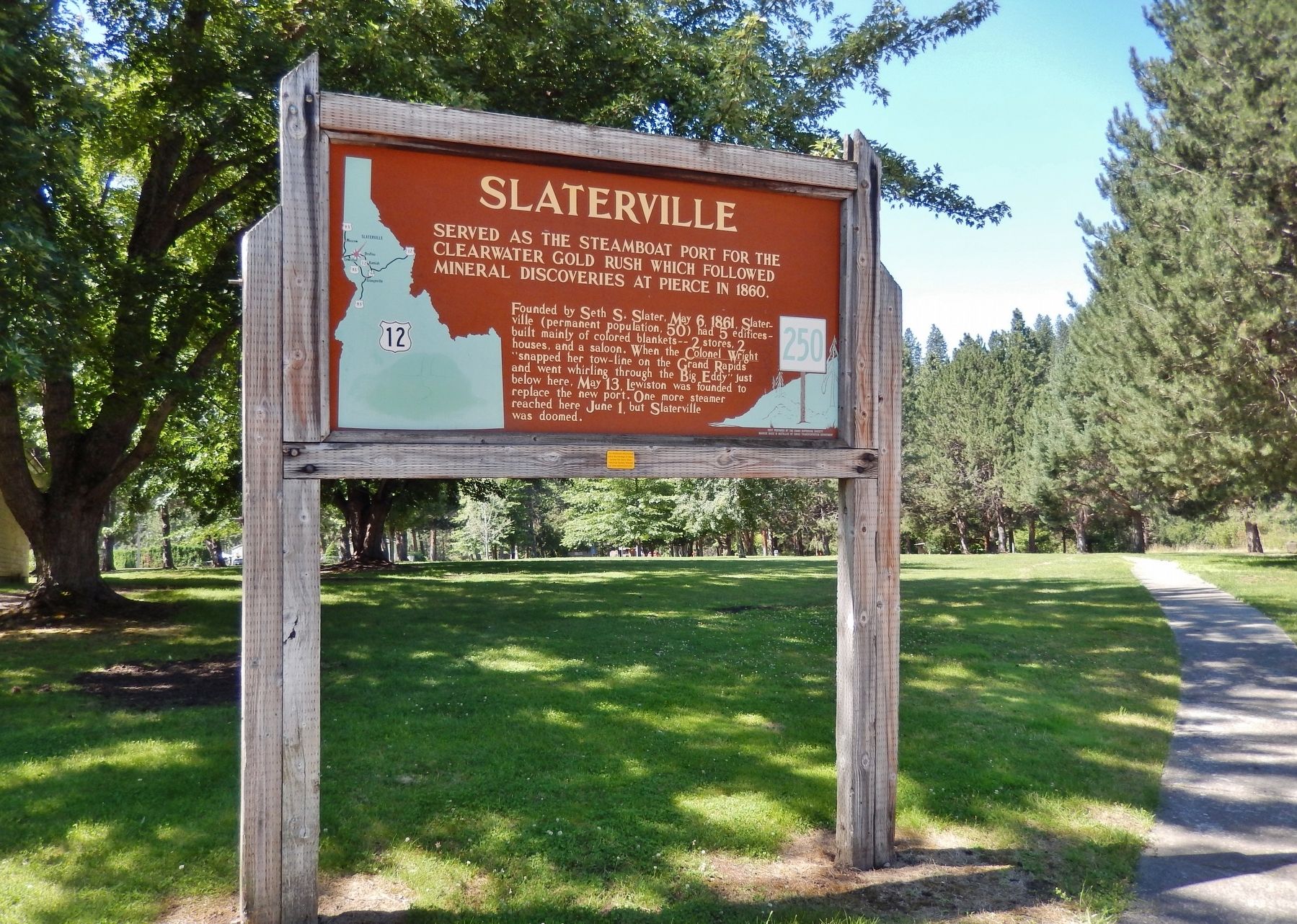 Slaterville Marker (<i>wide view</i>) image. Click for full size.