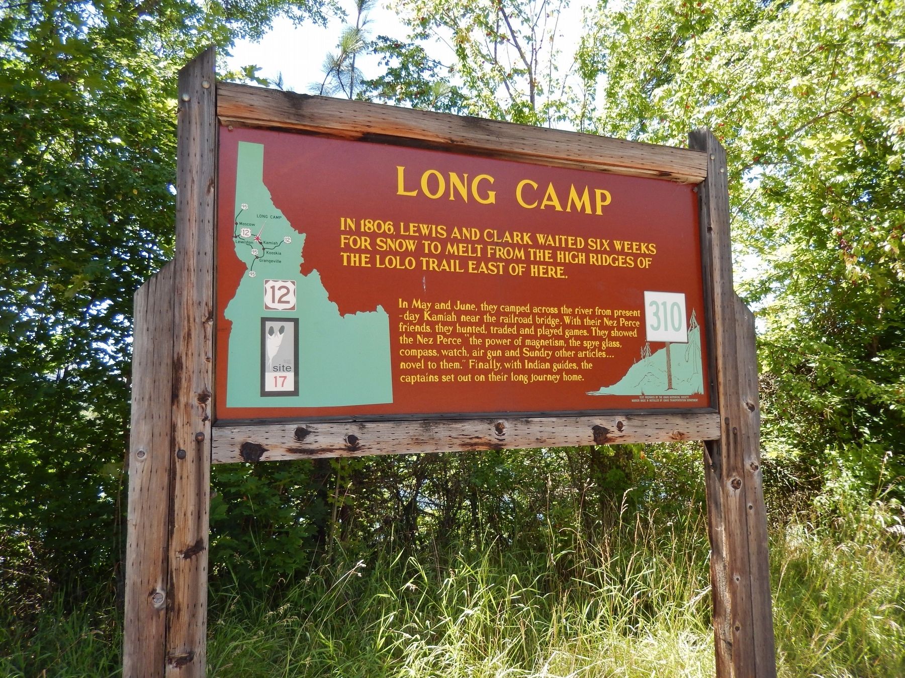 Long Camp Marker (<i>wide view</i>) image. Click for full size.