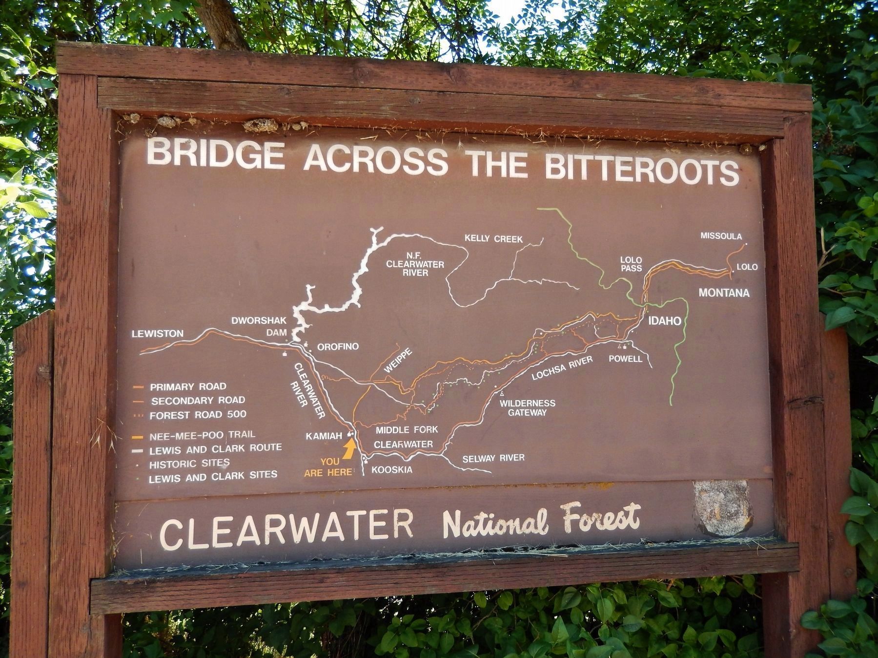 Bridge Across the Bitteroots Map Detail image. Click for full size.