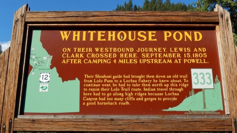 Whitehouse Pond Marker. Click for full size. Whitehouse Pond Marker image. Click for full size.