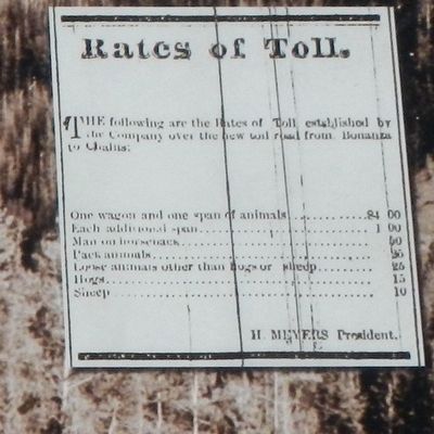 Tollgate Station Marker, detail of Toll Road rates image. Click for full size.