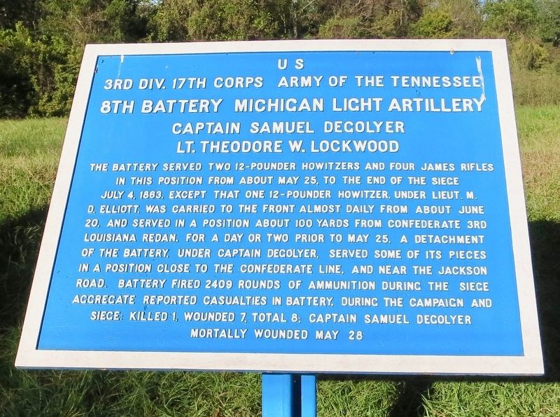 <small>U.S.</small> 3rd Div. 17th Corps Army of the Tennessee Marker image. Click for full size.