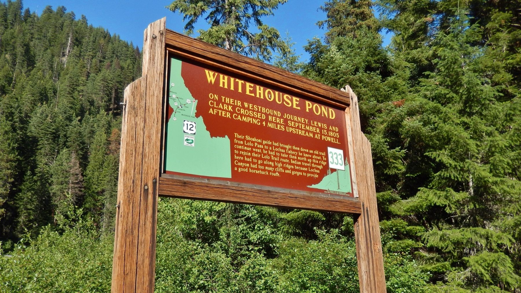 Whitehouse Pond Marker (<i>wide view</i>) image. Click for full size.