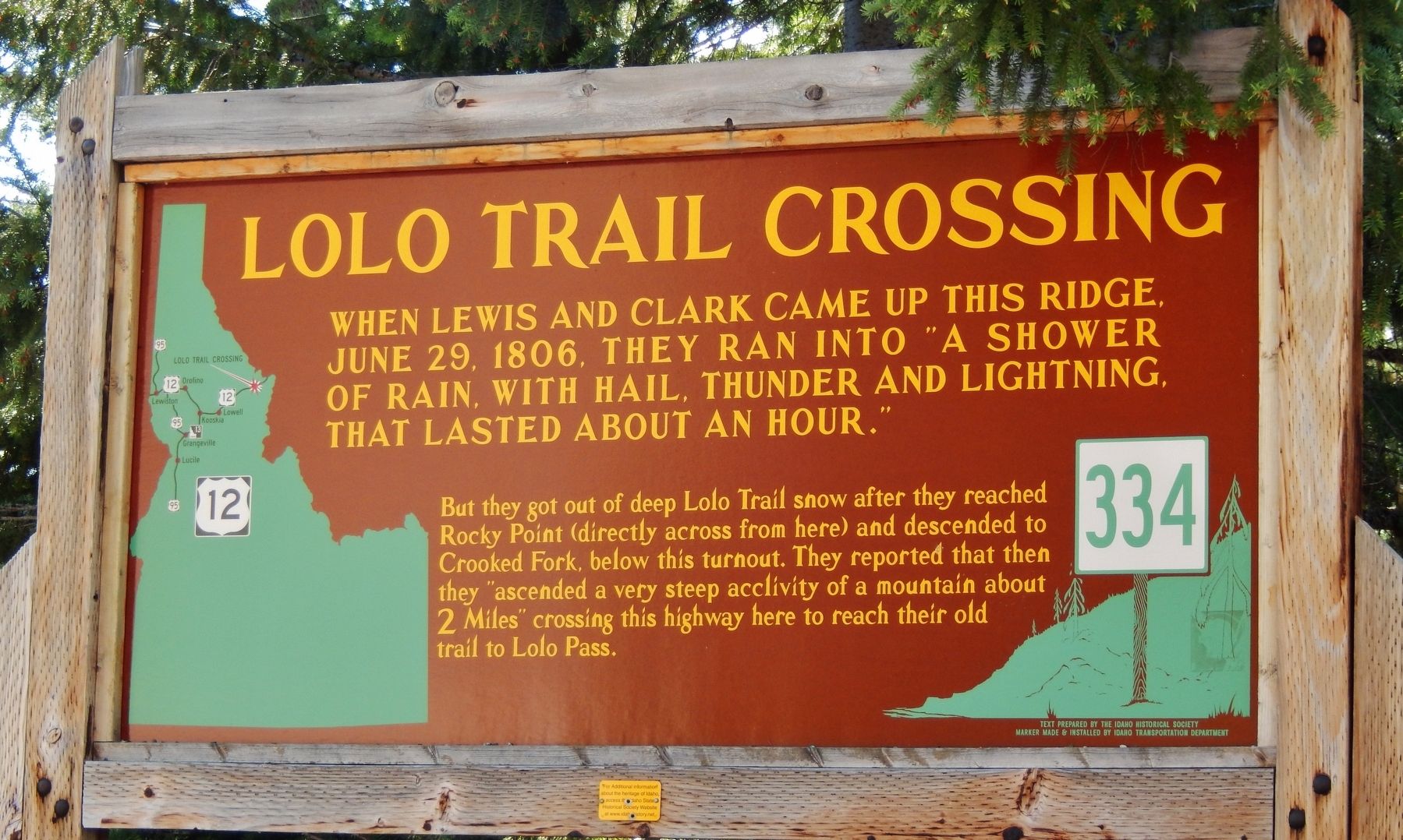 Lolo Trail Crossing Marker image. Click for full size.