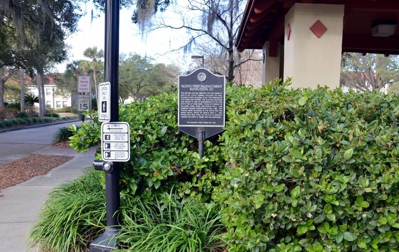 Valdosta Street Railroad Company Waiting Station, 1917 Marker. Click for full size. Valdosta Street Railroad Company Waiting Station, 1917 Marker image. Click for full size.
