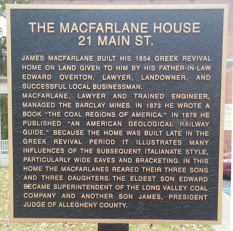The Macfarlane House Marker. Click for full size. The Macfarlane House Marker image. Click for full size.