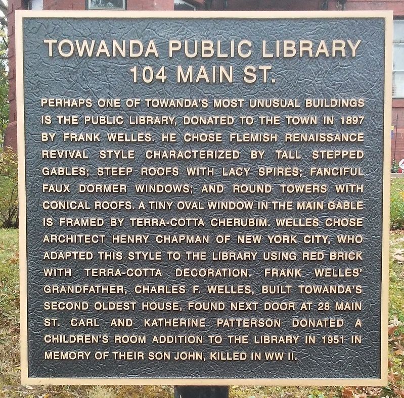 Towanda Public Library Marker image. Click for full size.
