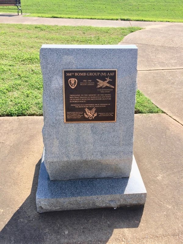 344th Bomb Group (M) AAF Memorial. Click for full size. 344th Bomb Group (M) AAF Memorial image. Click for full size.