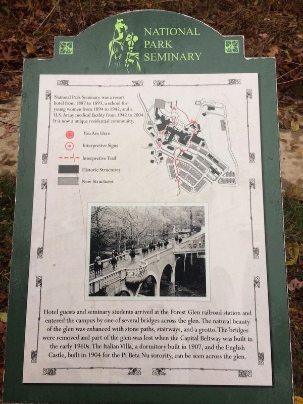 National Park Seminary Marker. Click for full size. National Park Seminary Marker image. Click for full size.