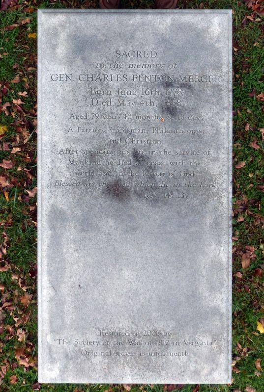 Grave of Charles Fenton Mercer image. Click for full size.