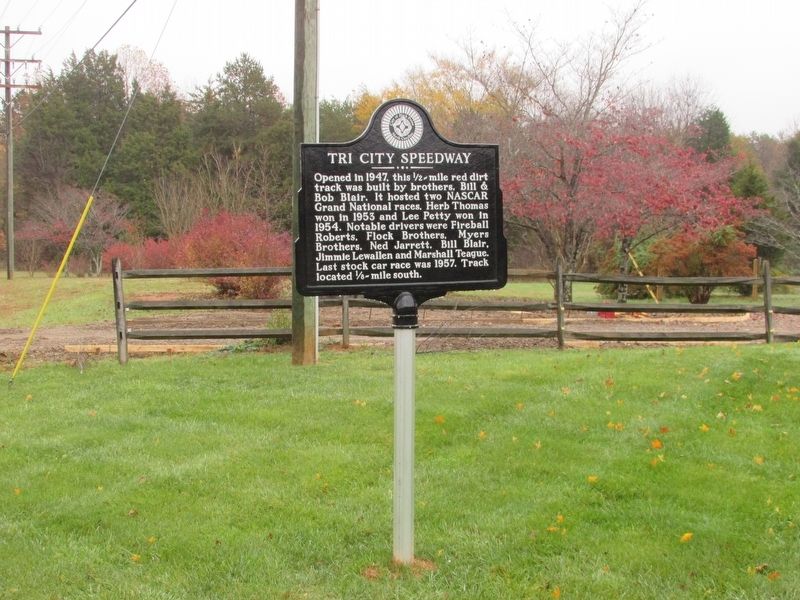 Tri City Speedway Marker. Click for full size. Tri City Speedway Marker image. Click for full size.