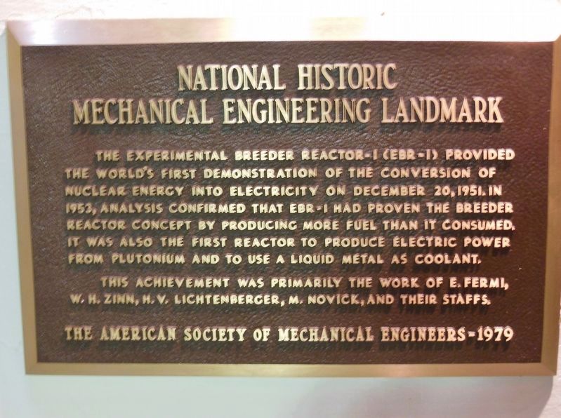 National Historic Mechanical Engineering Landmark. Click for full size. National Historic Mechanical Engineering Landmark image. Click for full size.