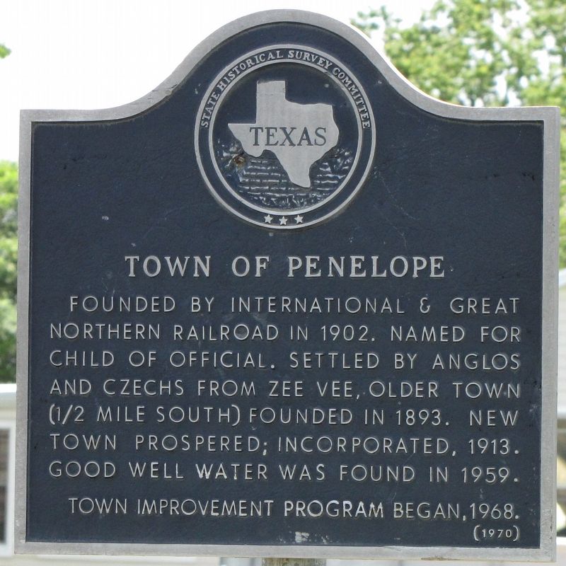 Town of Penelope Texas Historical Marker image. Click for full size.
