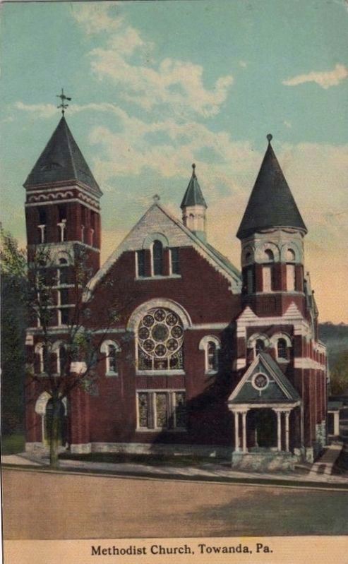 <i>Methodist Church, Towanda, Pa.</i>. Click for full size. <i>Methodist Church, Towanda, Pa.</i> image. Click for full size.