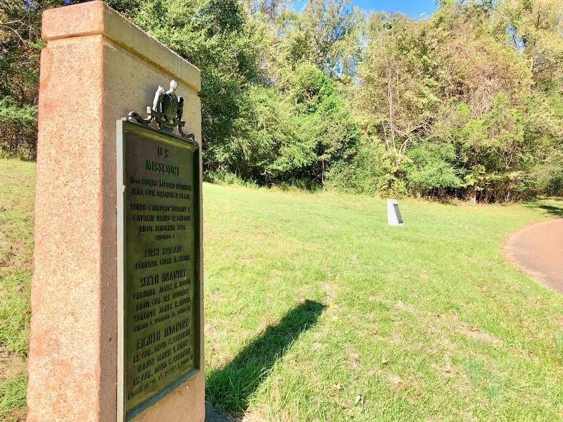 Marker in background, looking north on Union Avenue just short of Old Graveyard Road.. Click for full size. Marker in background, looking north on Union Avenue just short of Old Graveyard Road. image. Click for full size.