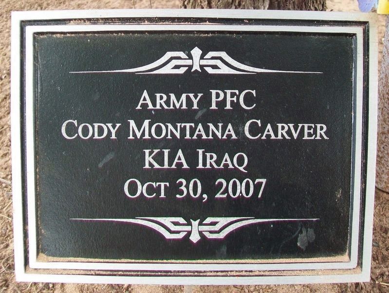 PFC Cody M. Carver Marker image. Click for full size.