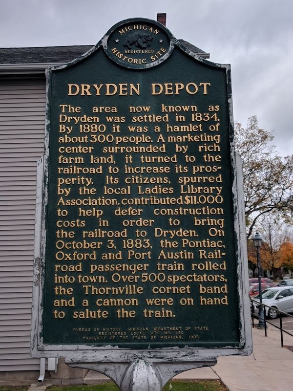 Dryden Depot Marker image. Click for full size.