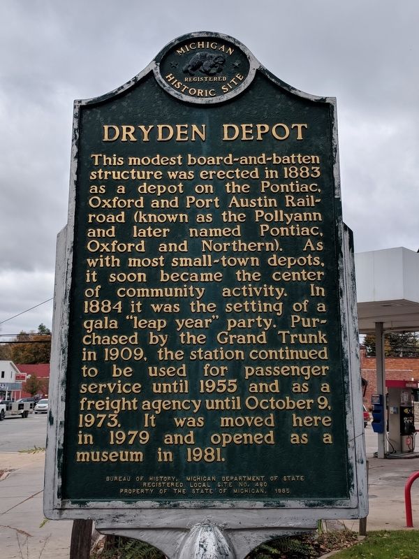 Dryden Depot Marker image. Click for full size.