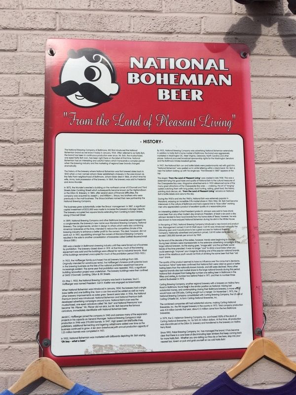 National Bohemian Beer Marker image. Click for full size.