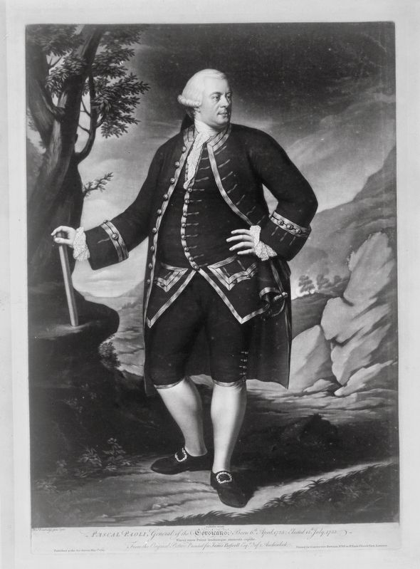 <i>Pascal Paoli, general of the Corsicans, born 6th April 1725, elected 15th July 1753</i> image. Click for full size.