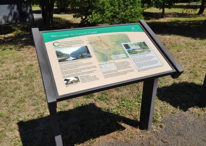 Welcome to Canoe Camp Marker (<i>wide view</i>). Click for full size. Welcome to Canoe Camp Marker (<i>wide view</i>) image. Click for full size.